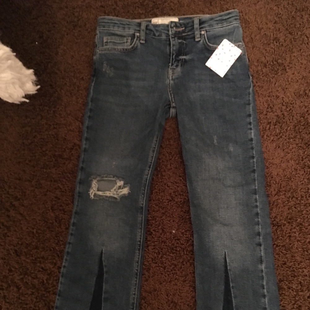 free people cropped flare jeans